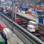 Container Terminal in Hamburg, Germany