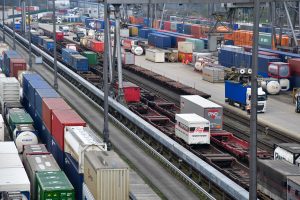 Container Terminal in Hamburg, Germany